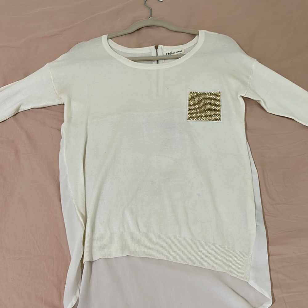 Off white long sleeve blouse,